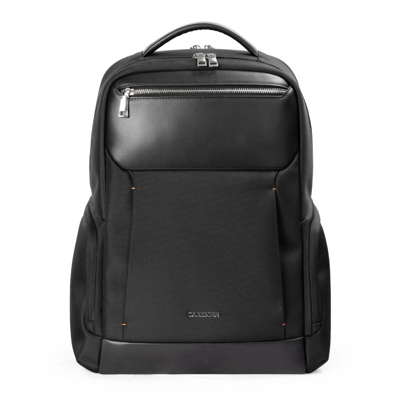 Slim Hard Shape Office Computer Backpack, Faux Leather Splicing Water Repellent Commuter Backpack, Large Capacity Carry On Backpack for Daily Work & Business Trip