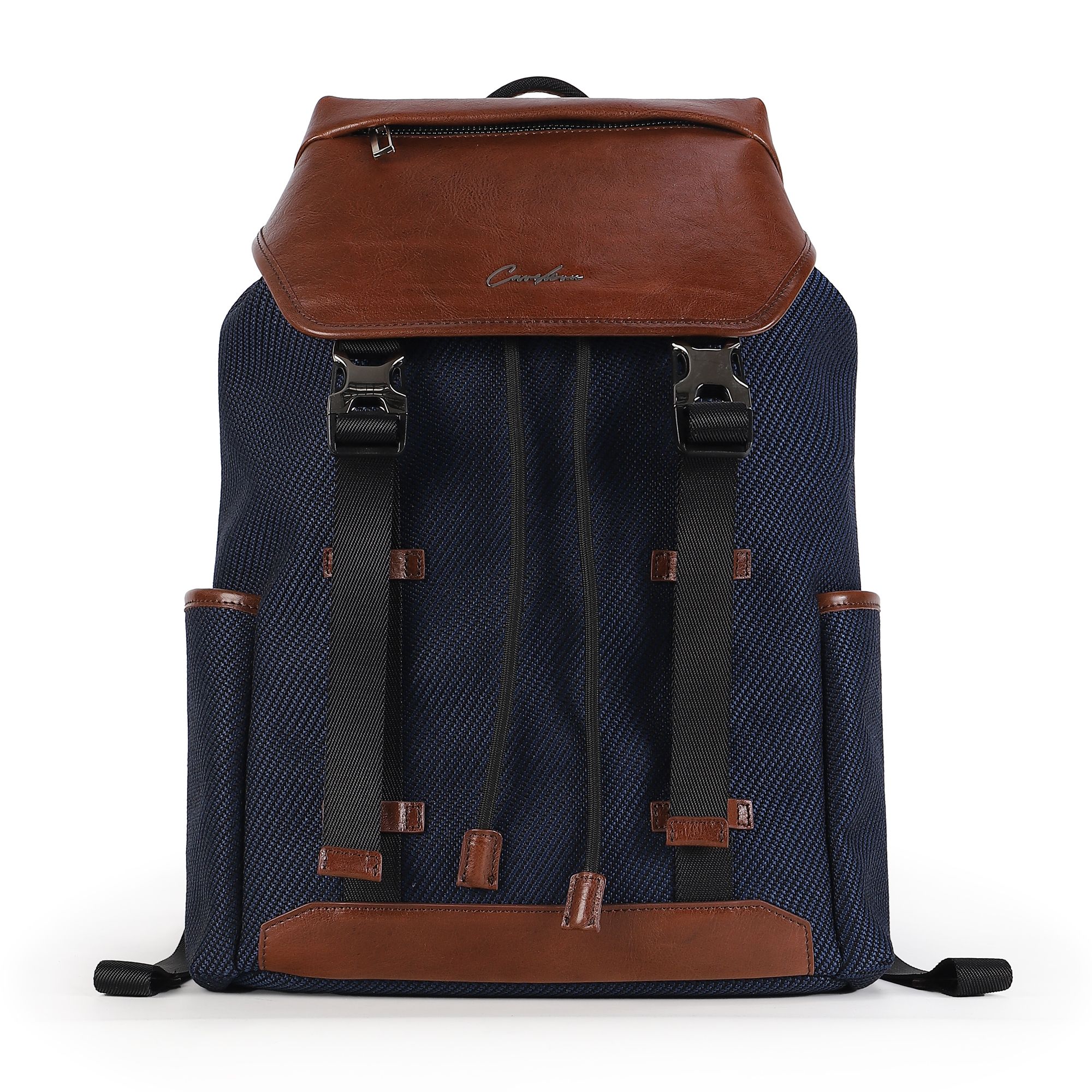 Retro Flap Cover Buckle Backpack, Drawstring Closure Water Resistant Commuter Daypack, Classic Vintage Style Outdoor Weekend Travel Rucksack
