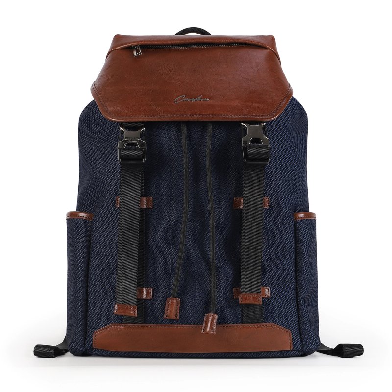 Retro Flap Cover Buckle Backpack, Drawstring Closure Water Resistant Commuter Daypack, Classic Vintage Style Outdoor Weekend Travel Rucksack