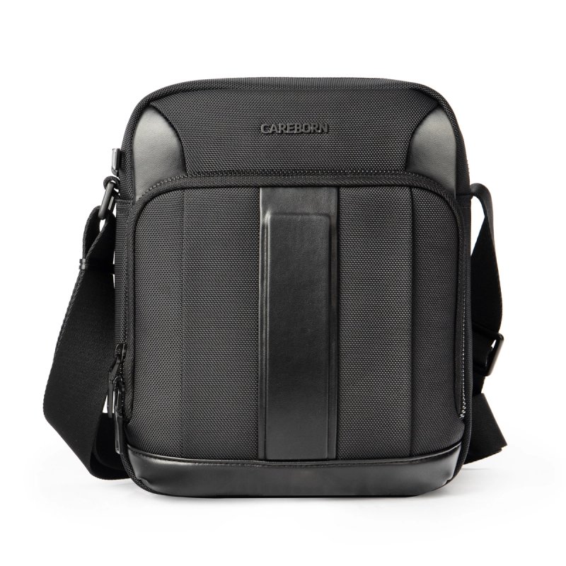 Structured Crossbody Bag, Multi-Pocket Waterproof Nylon Shoulder Bag, Compact Business Messenger Bag with Adjustable Strap