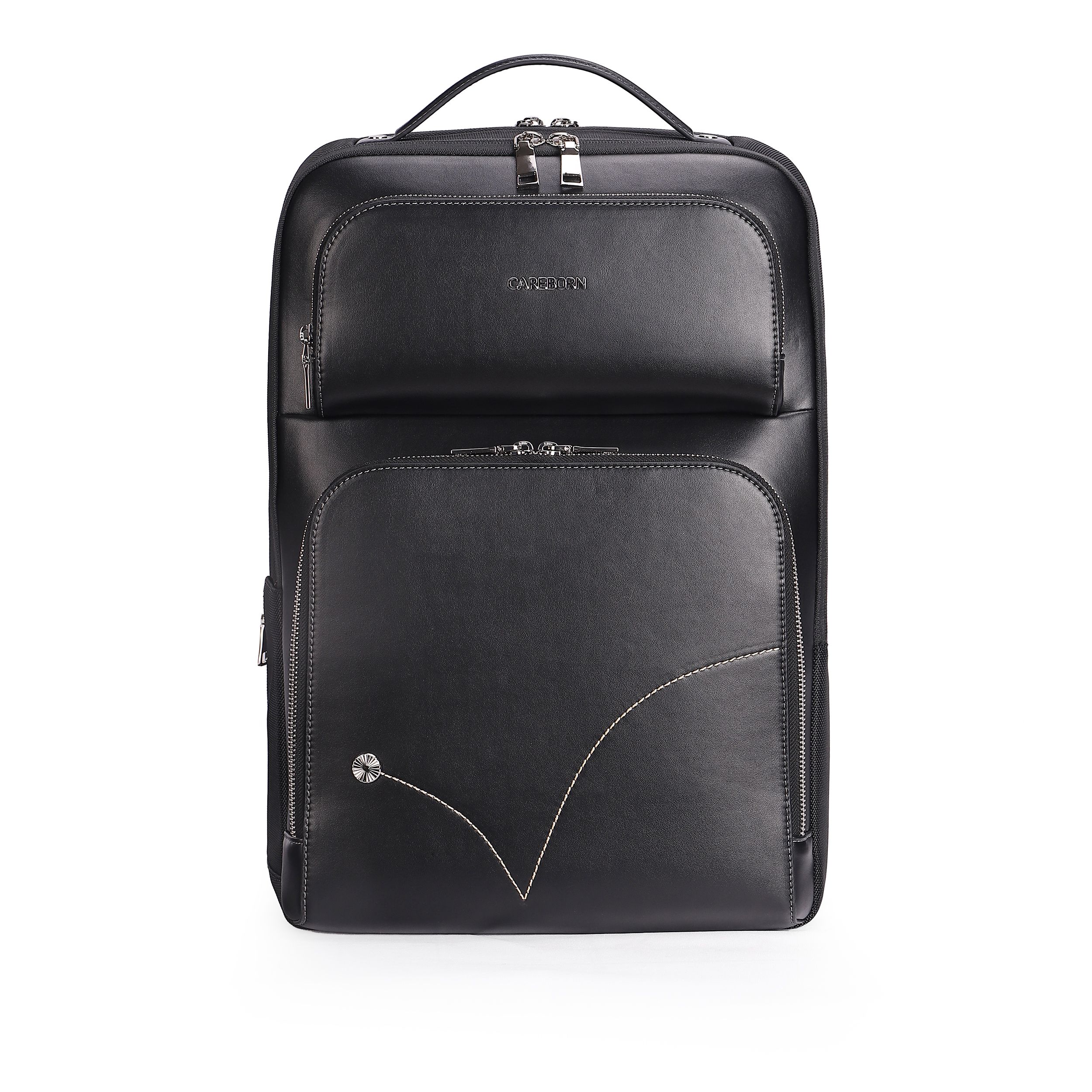 Luxury Faux Leather Laptop Backpack for Men, Professional Office Work Backpack, Large Capacity Business Travel Computer Bag