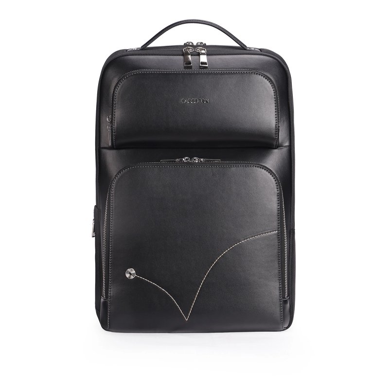 Luxury Faux Leather Laptop Backpack for Men, Professional Office Work Backpack, Large Capacity Business Travel Computer Bag
