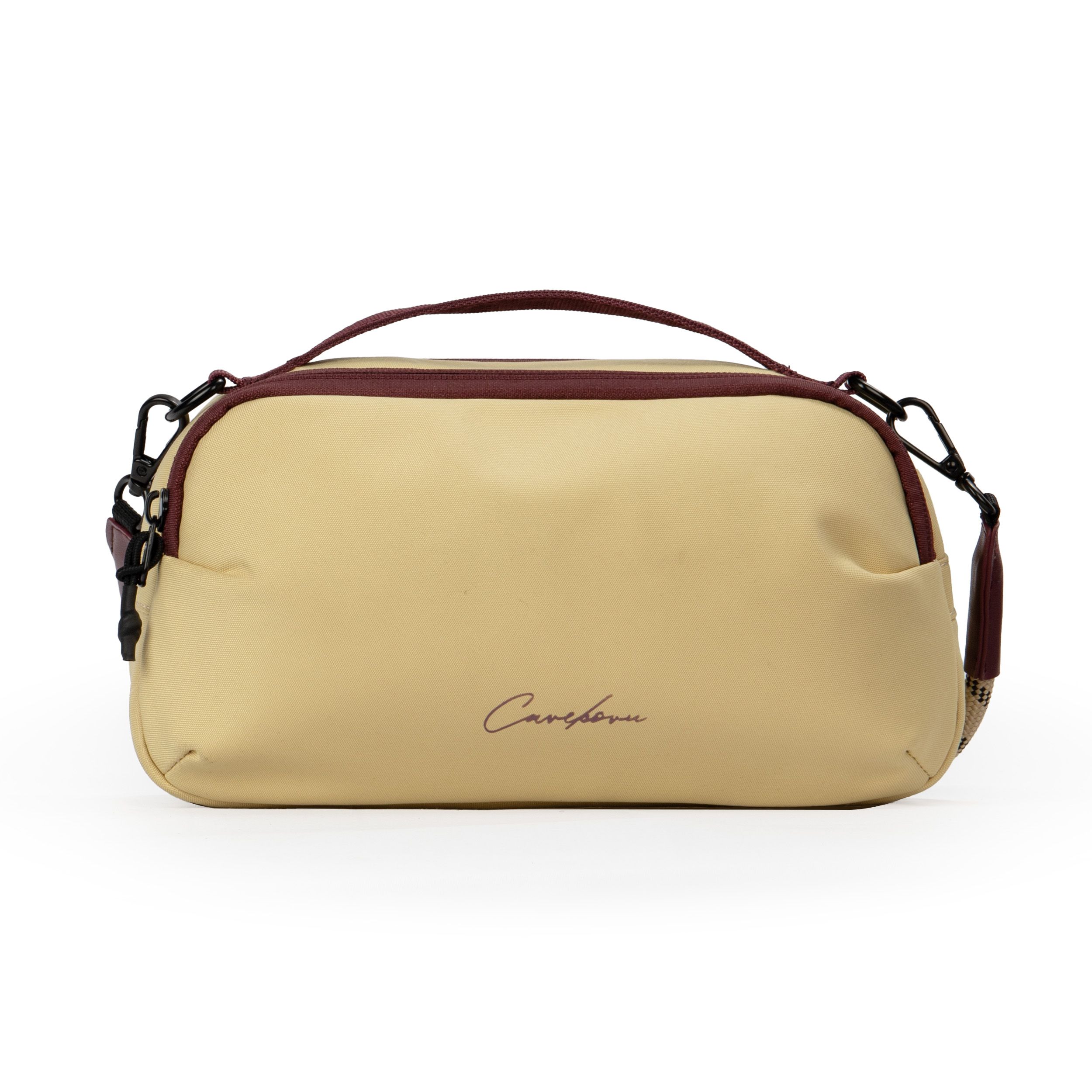 Versatile Canvas Sling Crossbody Bag CAREBORN, Casual Multi‑Zipper Waist Fanny Pack with Top Handle for Outdoor Commute