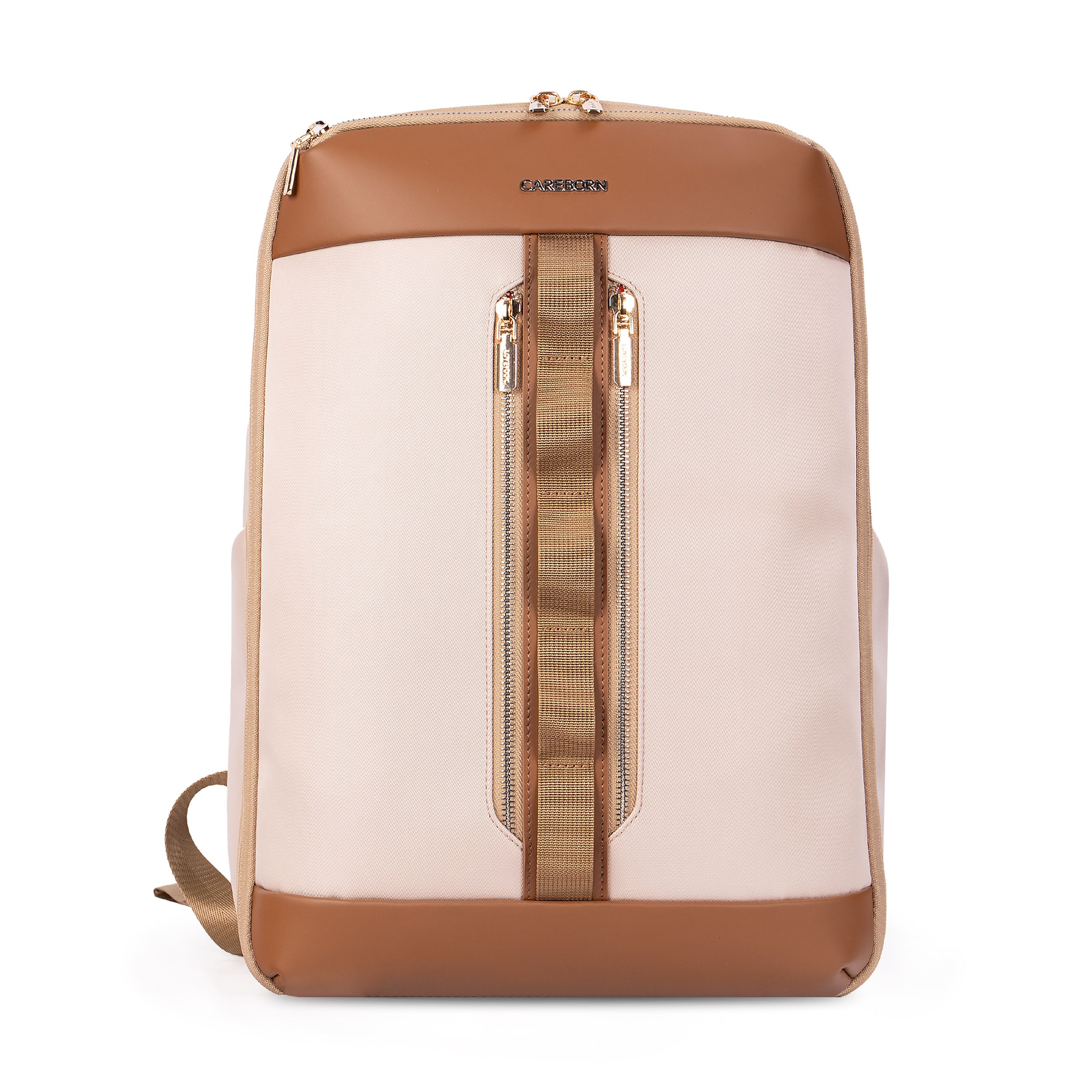 PU Leather Trim Business Laptop Backpack, Luxury Color Block Water Resistant Commuter Daypack, Ergonomic Padded Back Travel Backpack Fits 15.6 Inch Notebook for Men Women