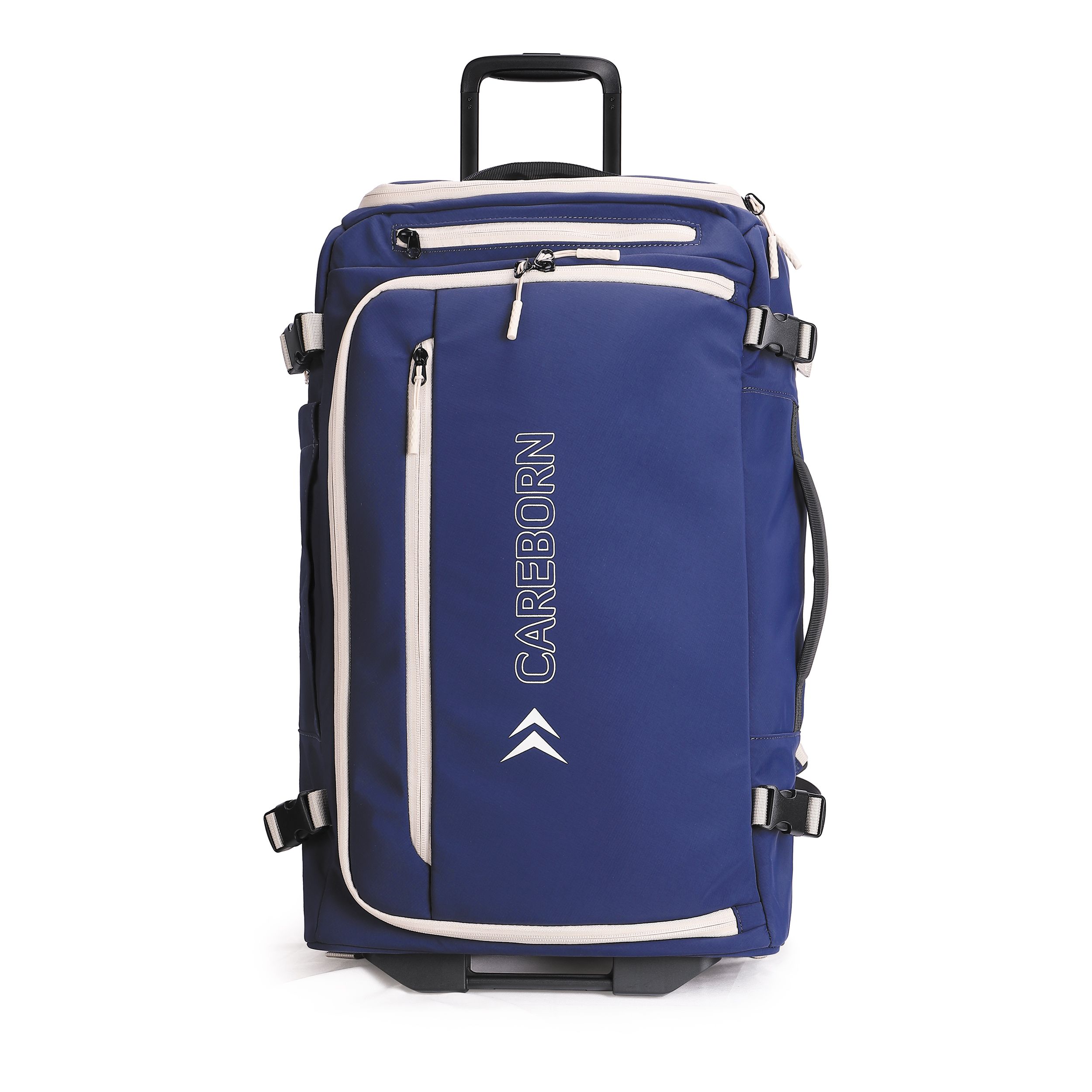 Waterproof Rolling Backpack with Handle, Multi-Pocket Wheeled Duffle Travel Bag for Outdoor Trip