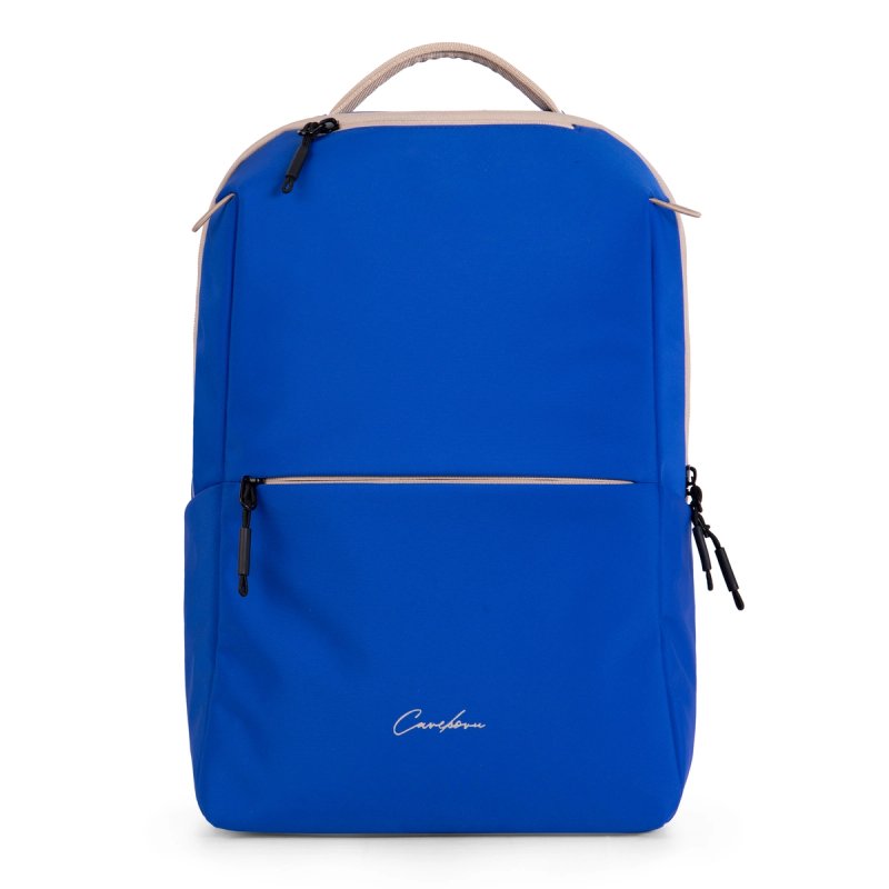 Contrast Trim Minimalist Laptop Backpack with Top Handle, Water Resistant Lightweight Commuter Daypack