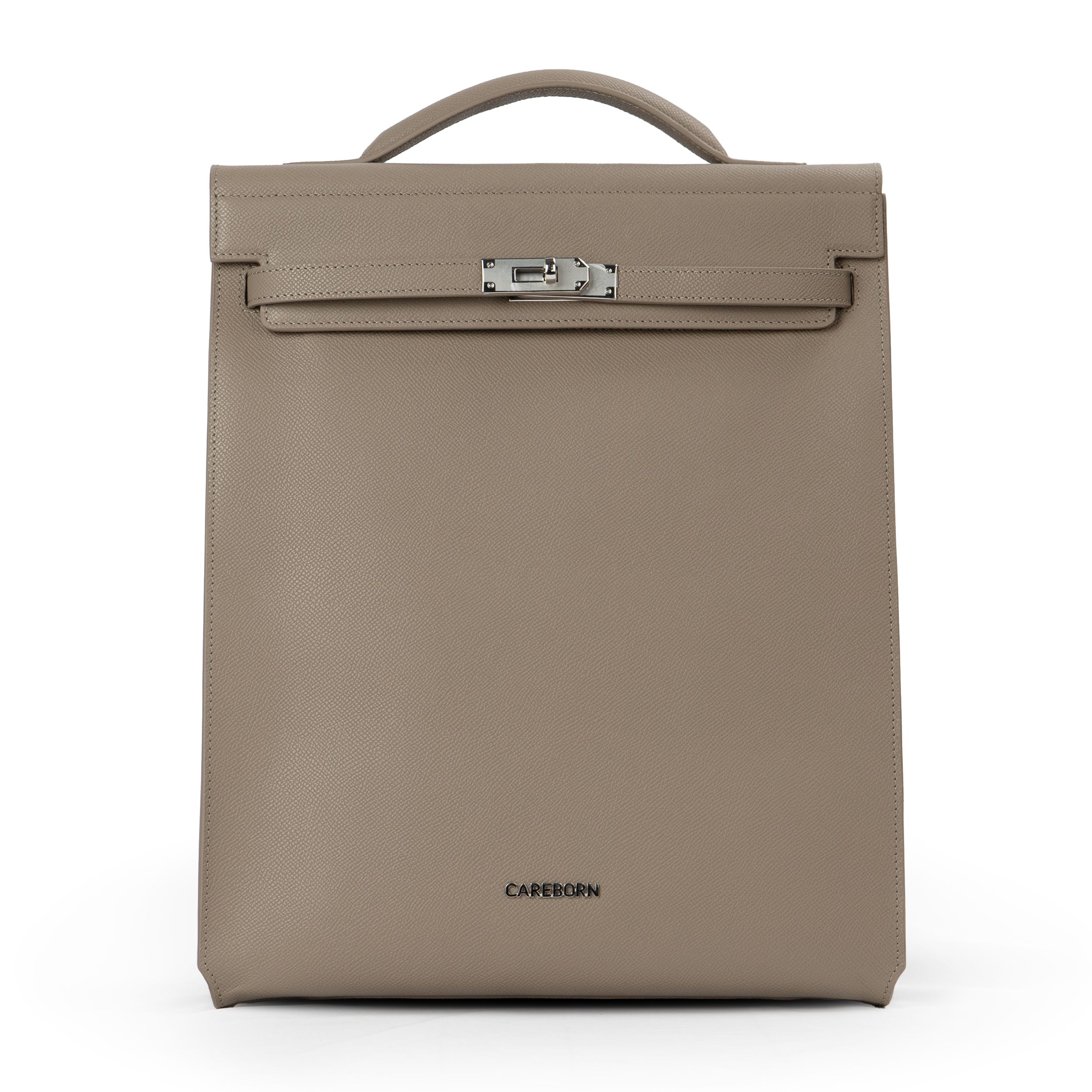 Elegant Ladies Flip Lock Backpack CAREBORN, Convertible Top Handle Leather Backpack for Office Daily Travel