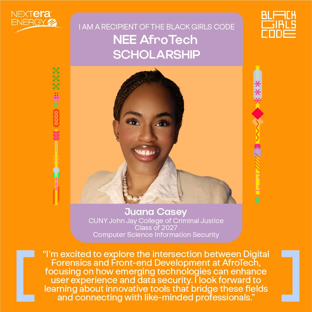 Juana Casey, NEE AfroTech Scholarship, Black Girls Code