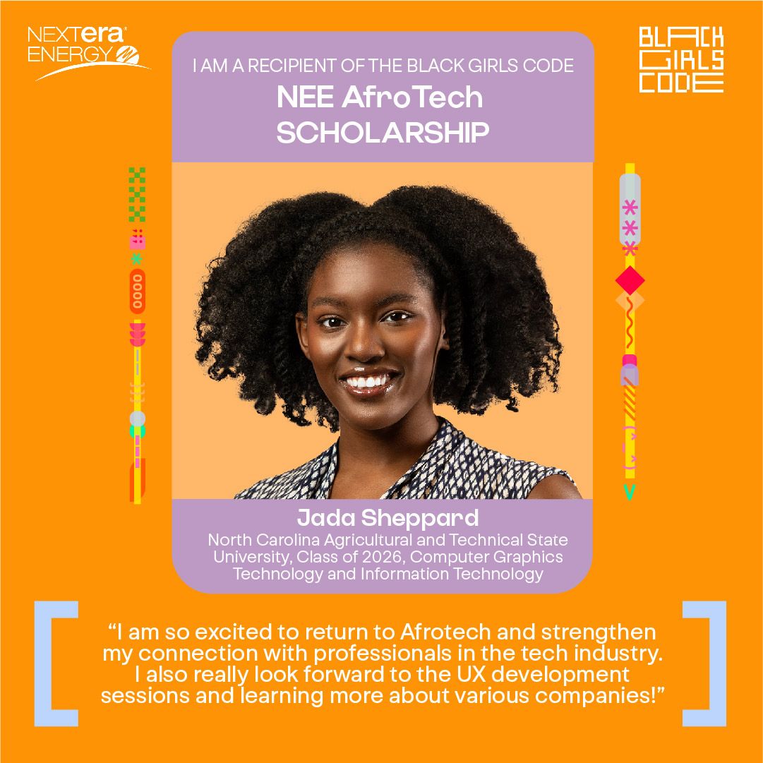 Jada Sheppard, NEE AfroTech Scholarship, Black Girls Code
