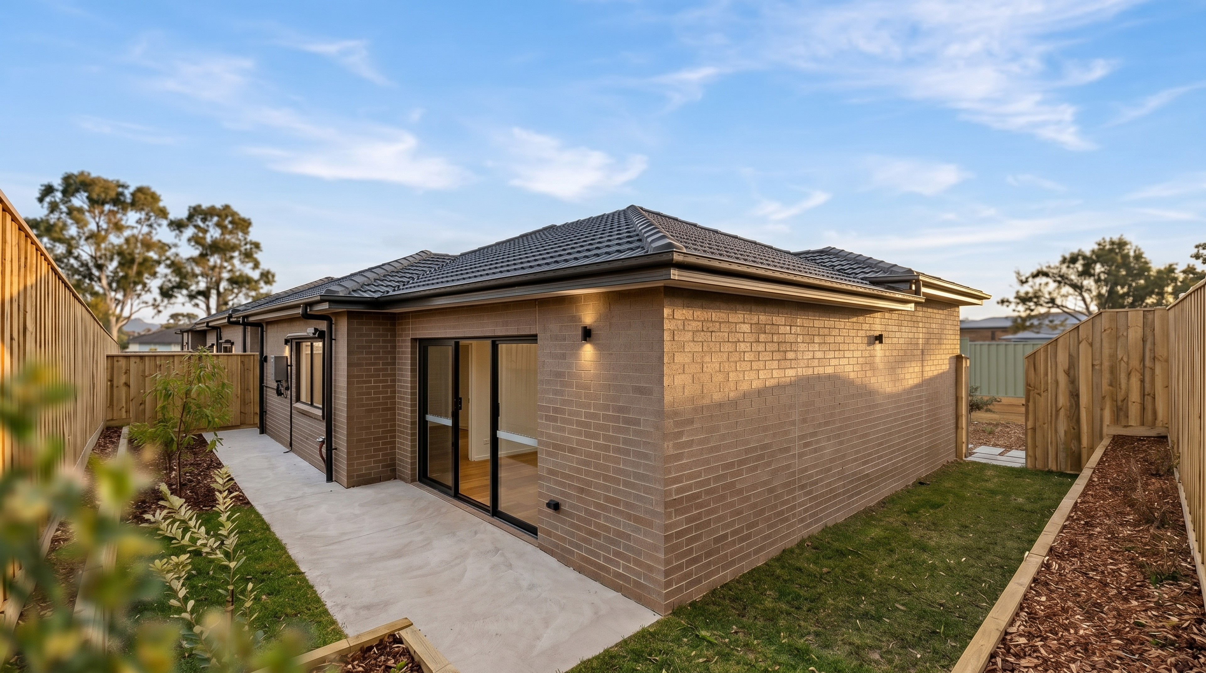 Front exterior of the Kangaroo Flat Villas Myxa NDIS Specialist Disability Accommodation home in Bendigo.