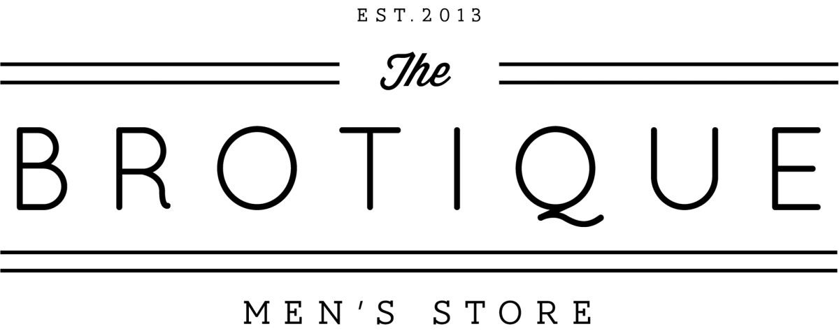 The Brotique wordmark: 'The' in script above 'BROTIQUE' in spaced capitals between double rules, with 'EST. 2013' and 'MEN'S STORE'