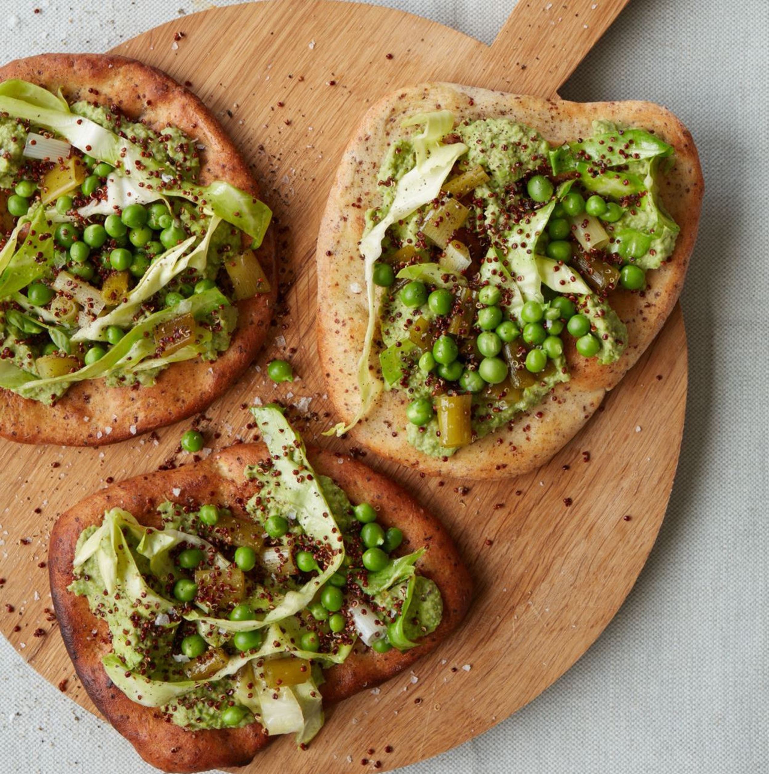 Quinoafladbrød med ærtepure