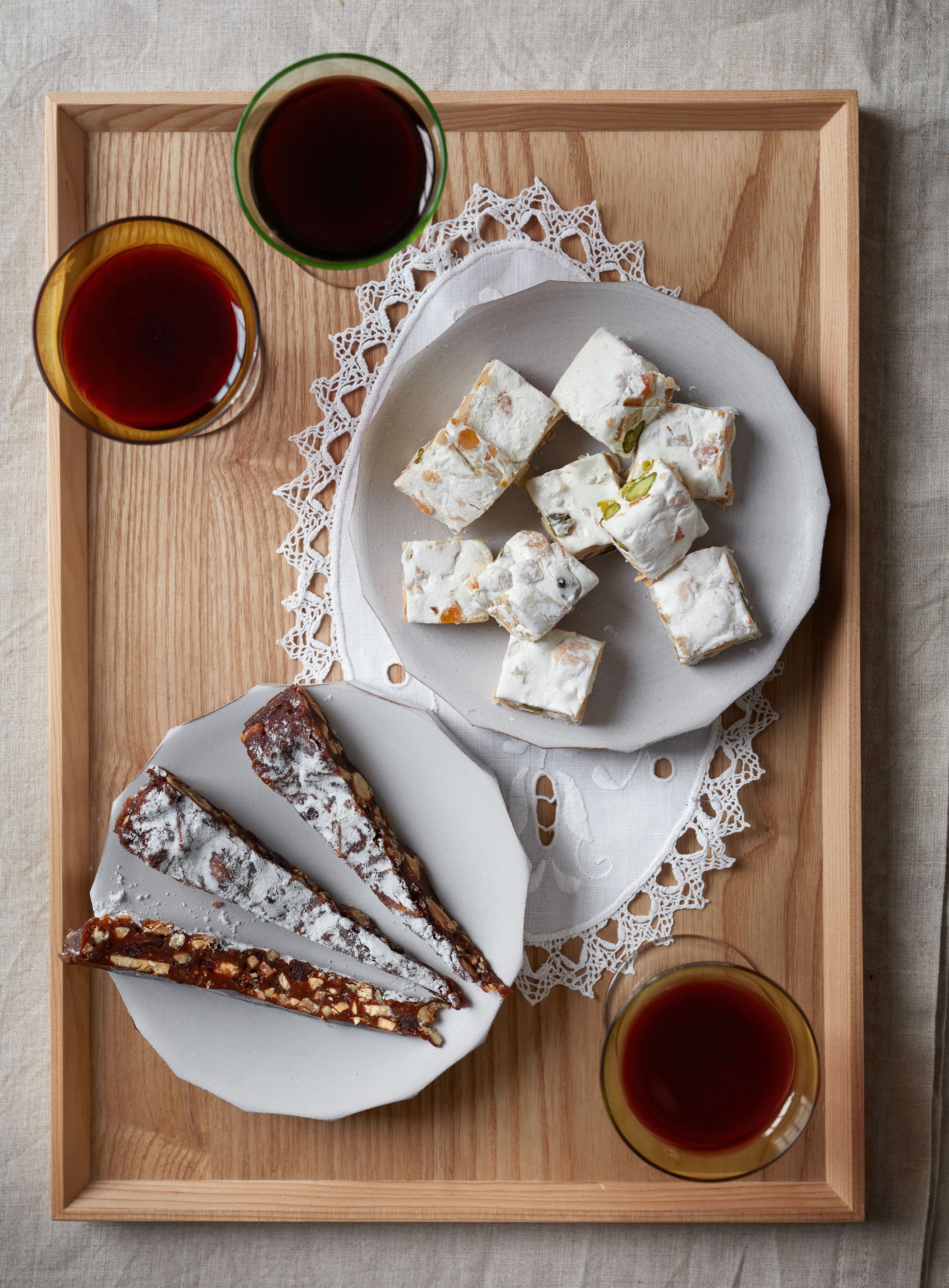 Fransk nougat med pistacie og kandiseret appelsin