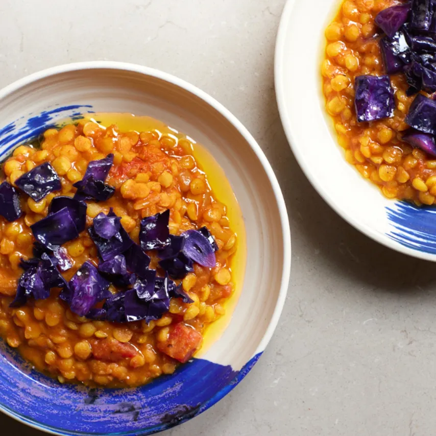 Flækærte-daal med lynstegt rødkål og hvidløgssmør