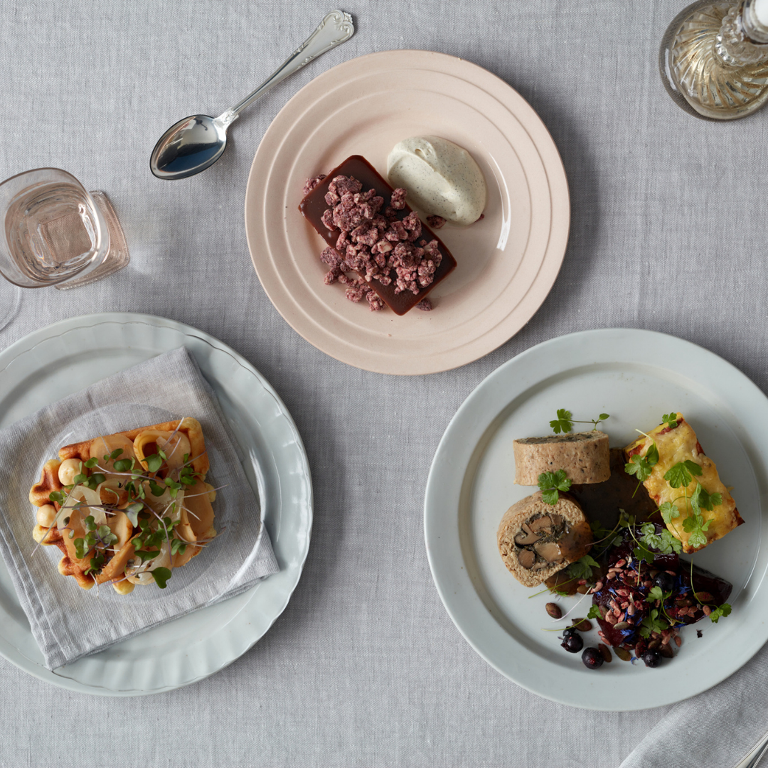 3-retters vegetarisk nytårsmenu