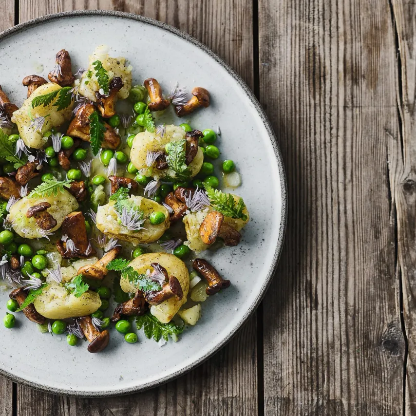 Røgede kartofler og sommersvampe