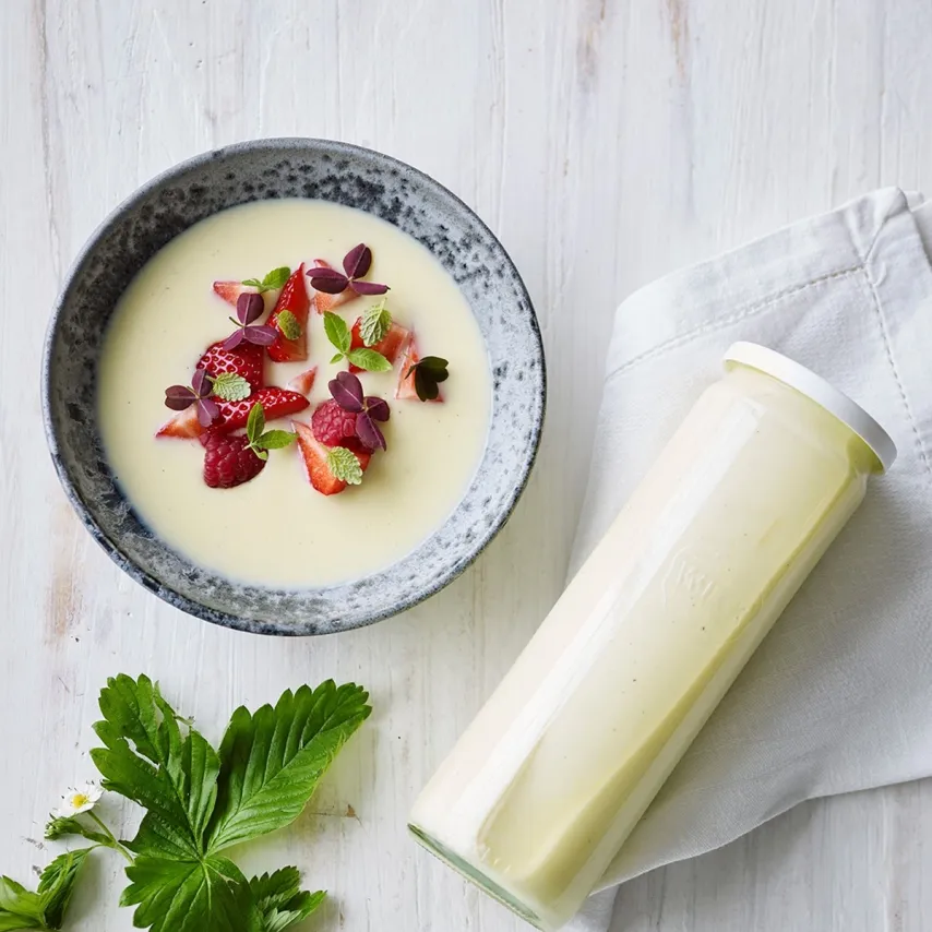 Hjemmelavet koldskål med citron og ymer