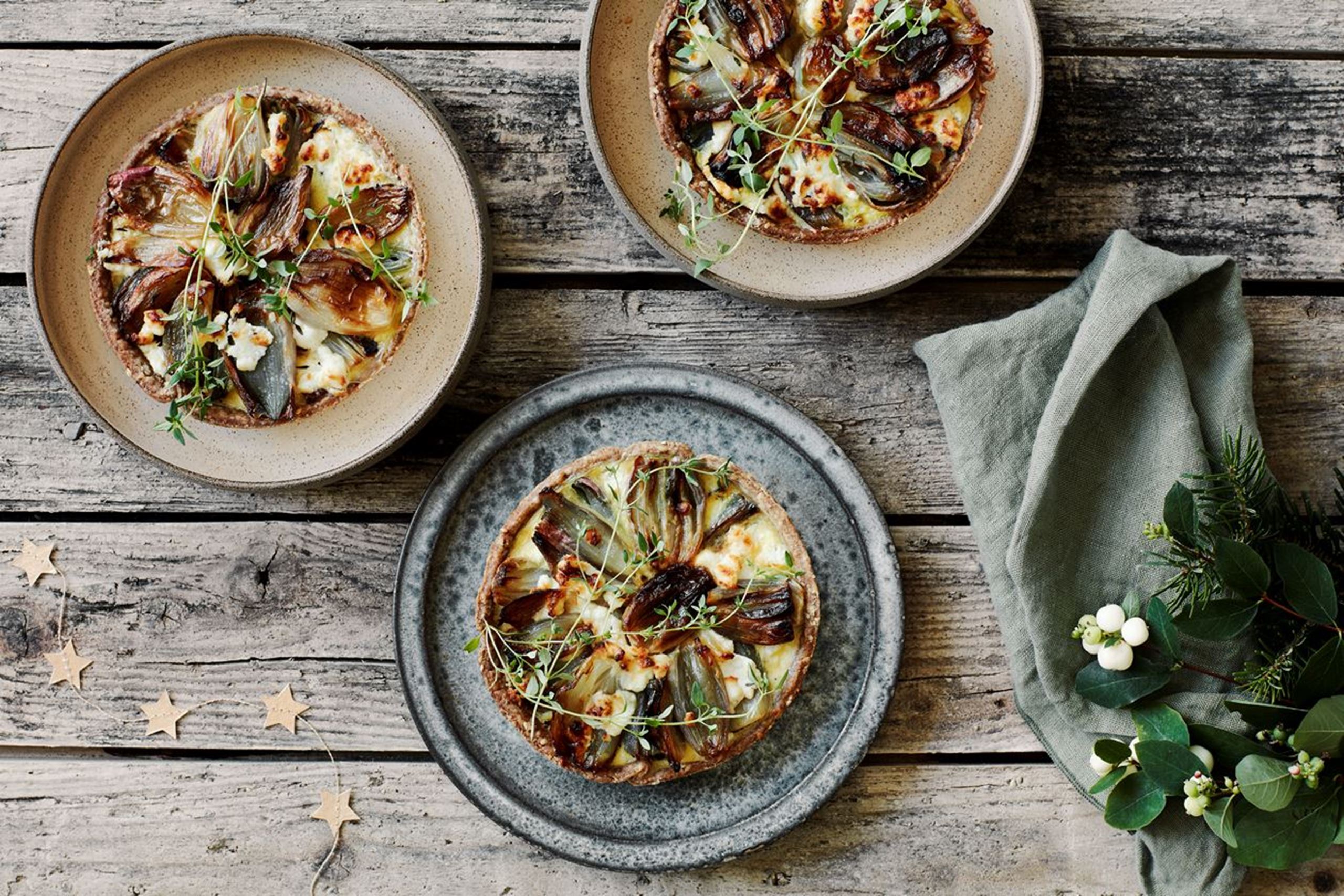 Forret - tærte med skalotteløg og gedeost