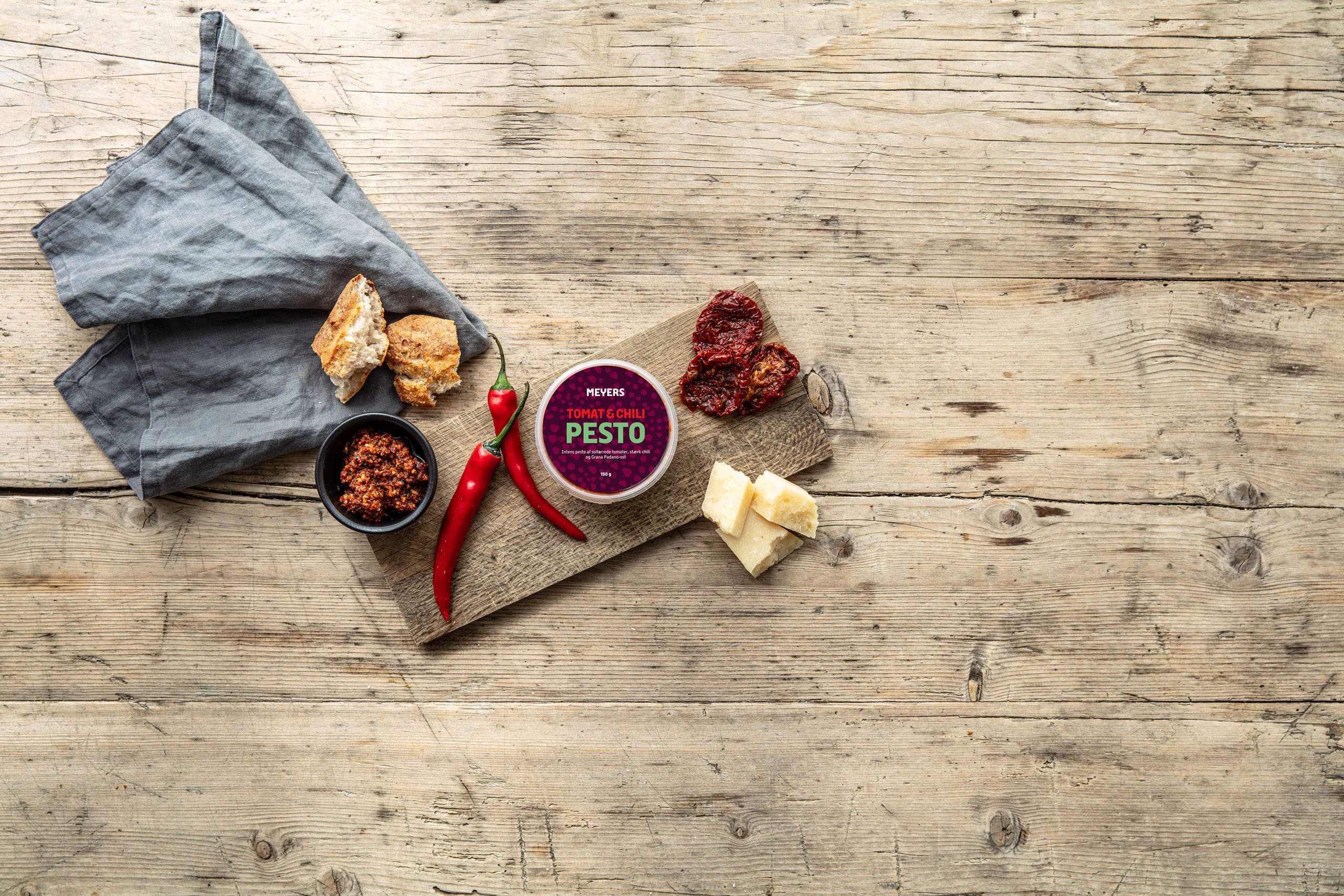 Tomat og chilipesto i 3 retter