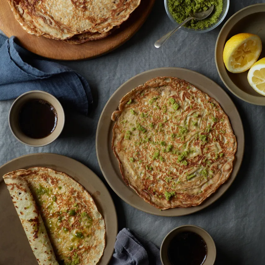 Pandekager med urtesukker og citron