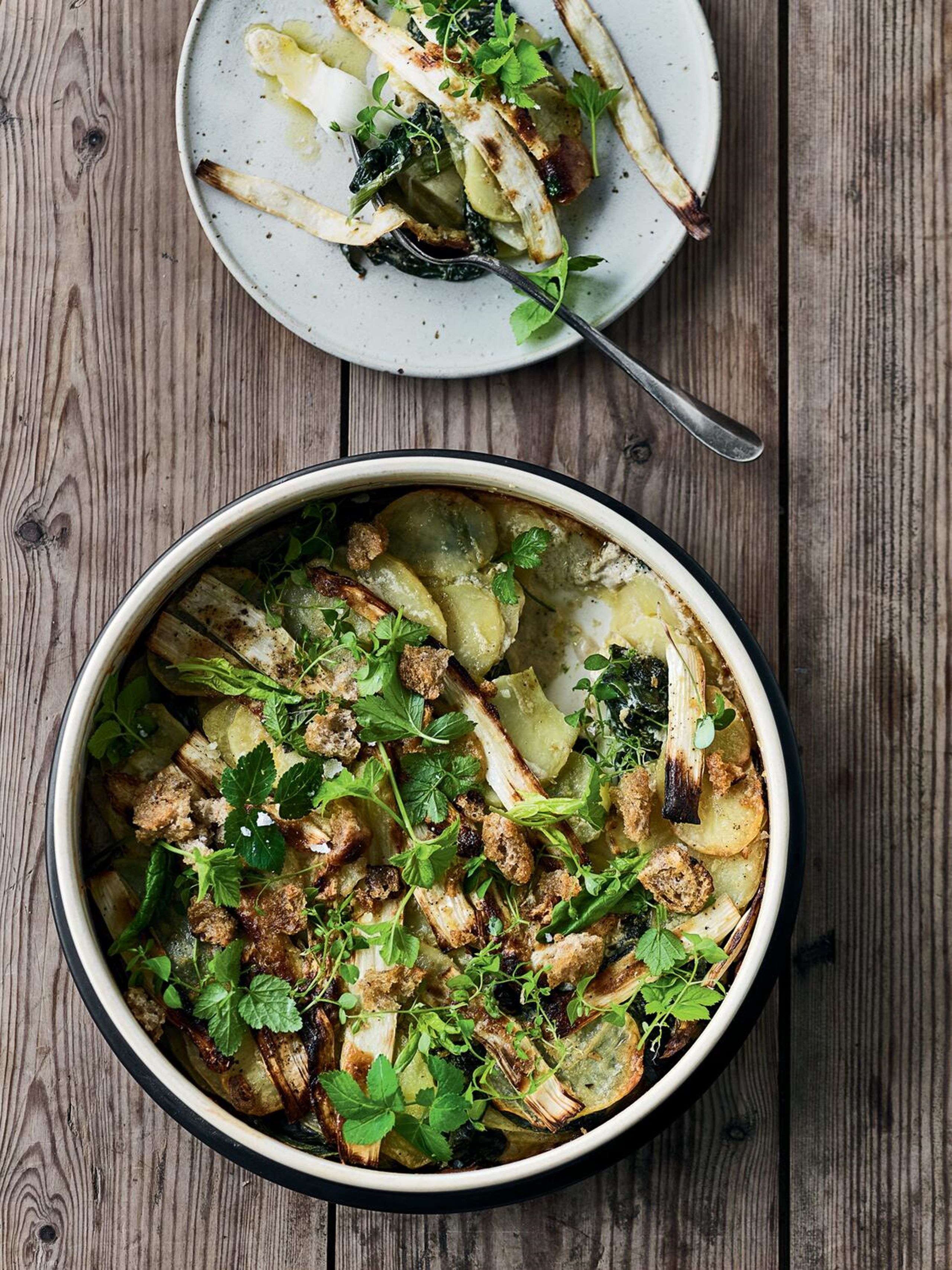 Kartoffel-asparges-gratin