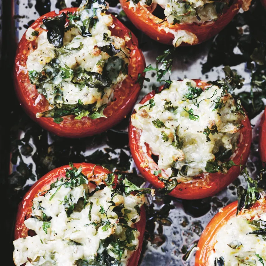 Fyldte tomater med gedeost