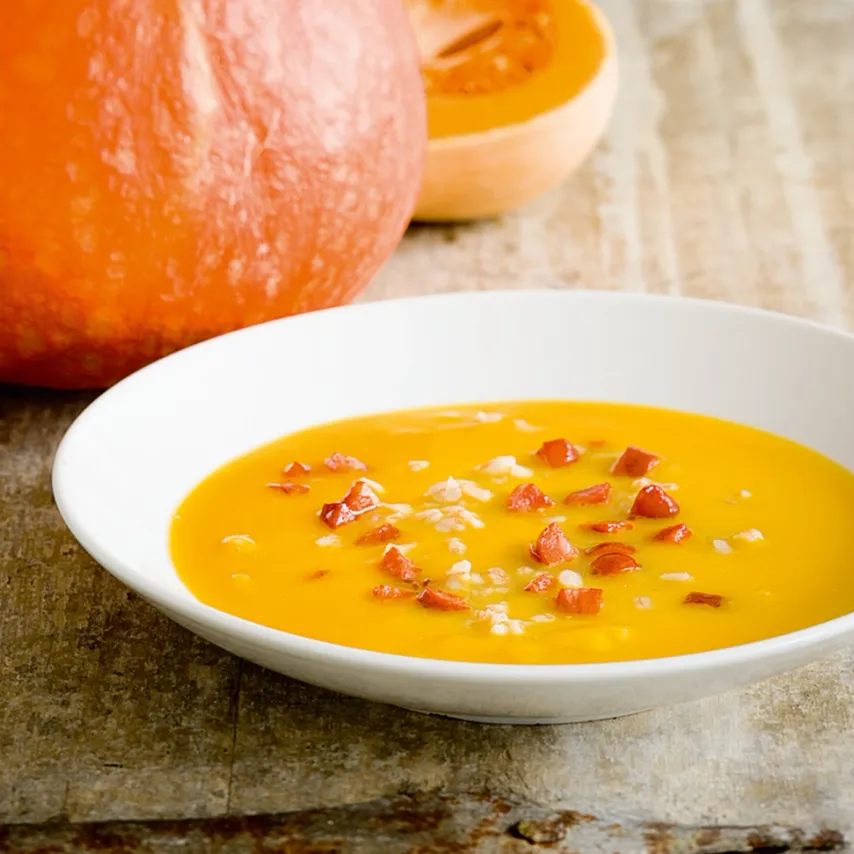 Græskarsuppe med gulerødder