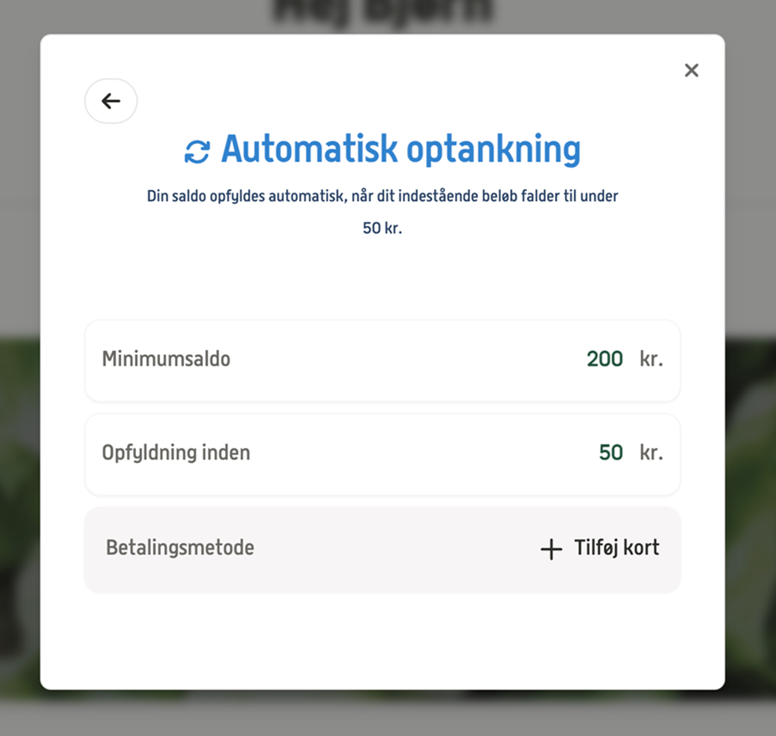 Sådan fylder du din konto op