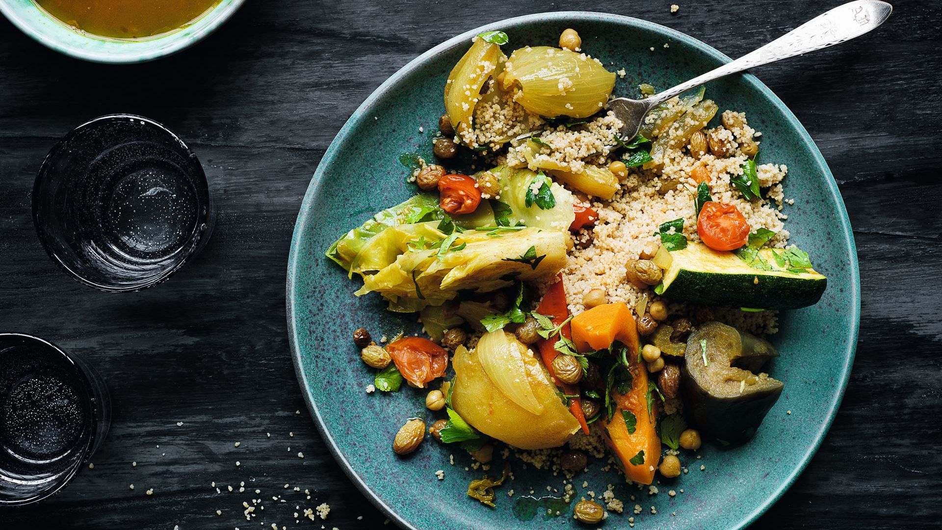 Couscous med græskar, rosiner og krydderier