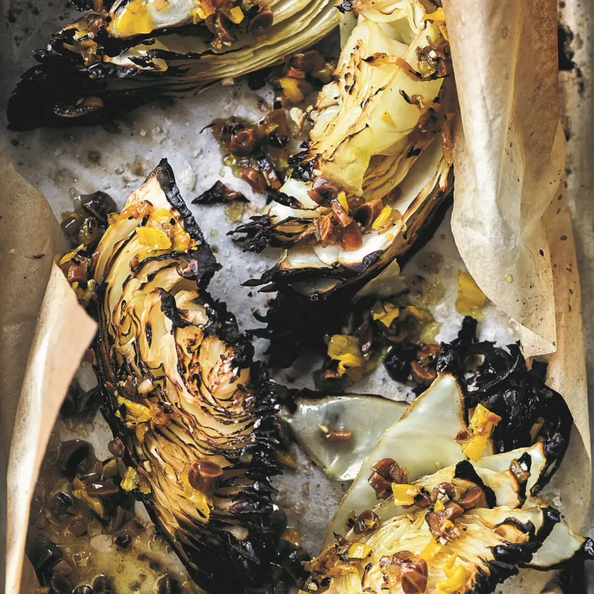 Bagt hvidkål med habanerosalsa