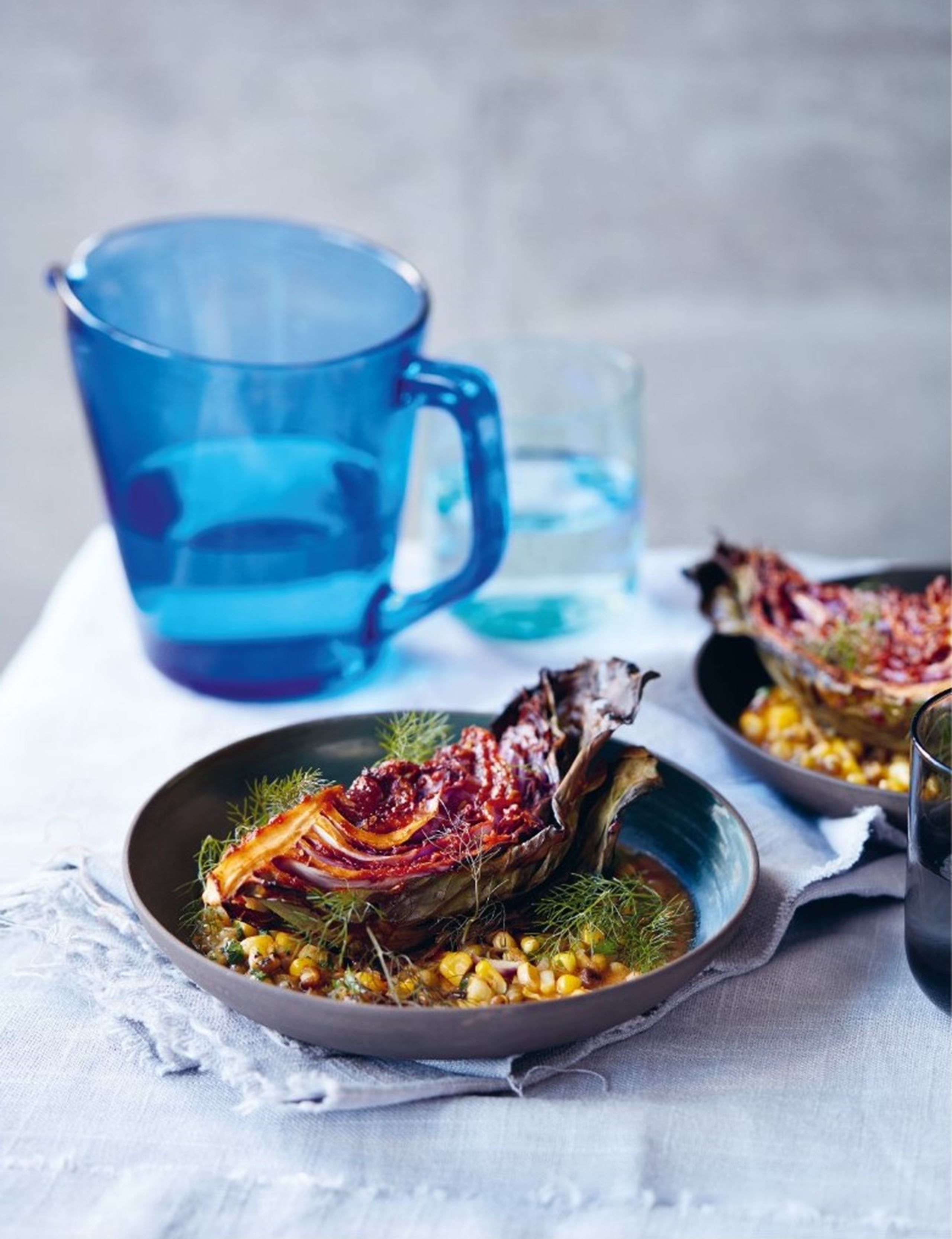 Rød spidskål med BBQ og majs