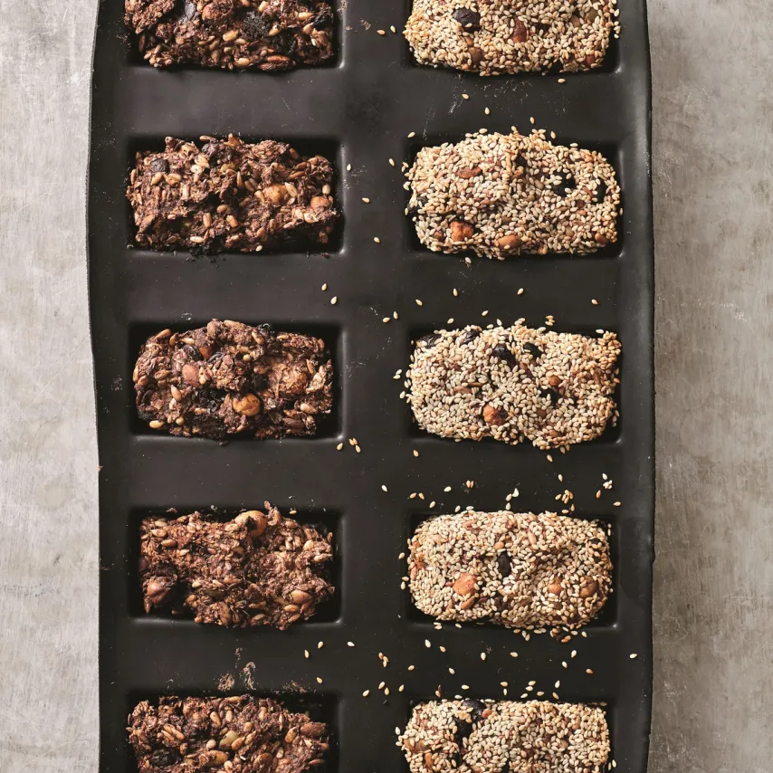 Glutenfri kernebar med nødder og chokolade