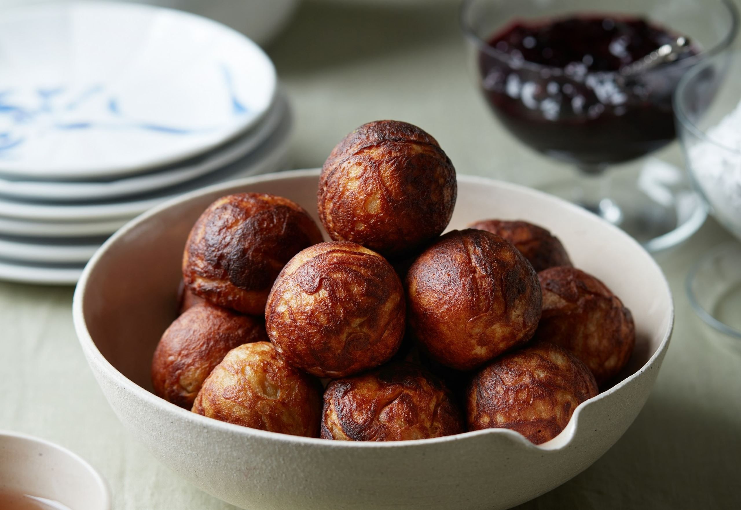 Æbleskiver med appelsin og kardemomme