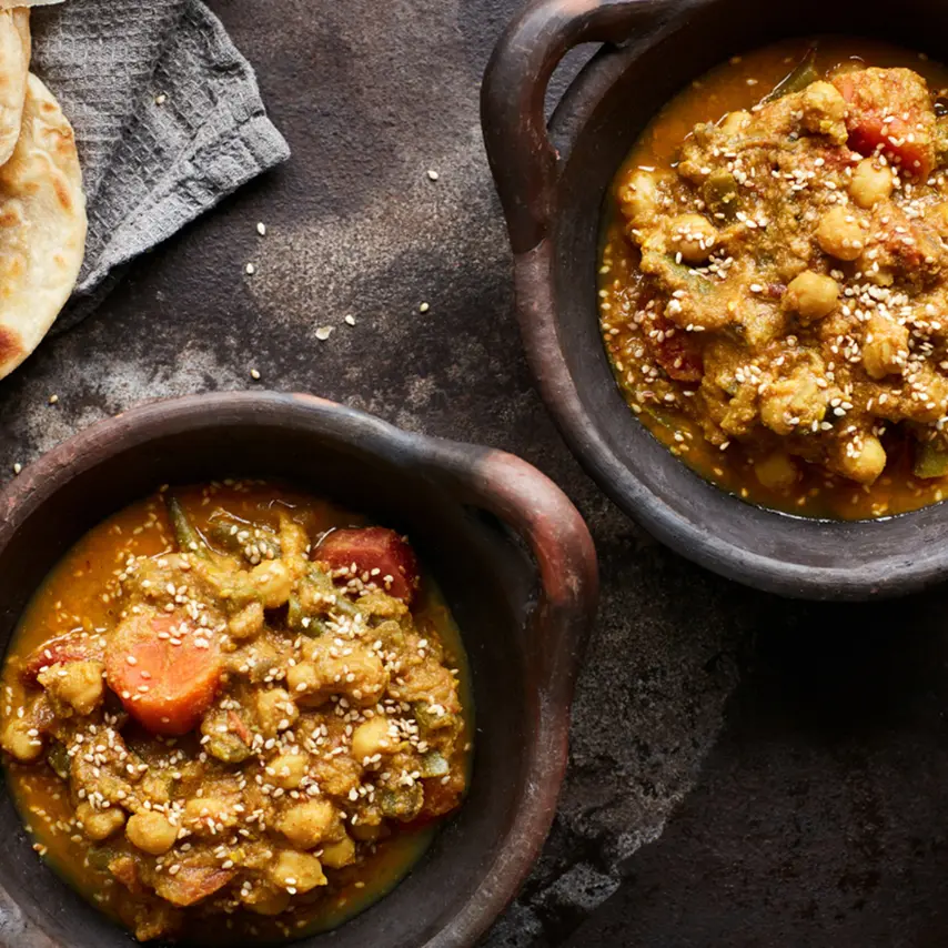 Bhogichi Bhaji – kikærtecurry med grønne bønner og fladbrød