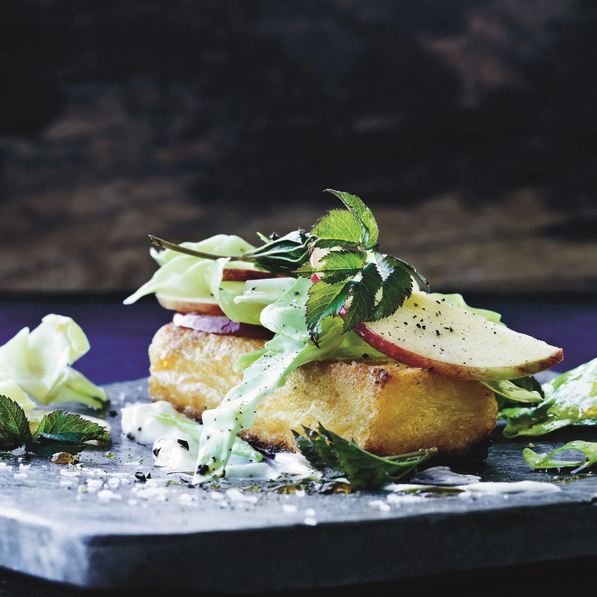 Stegt polenta med sprød salat