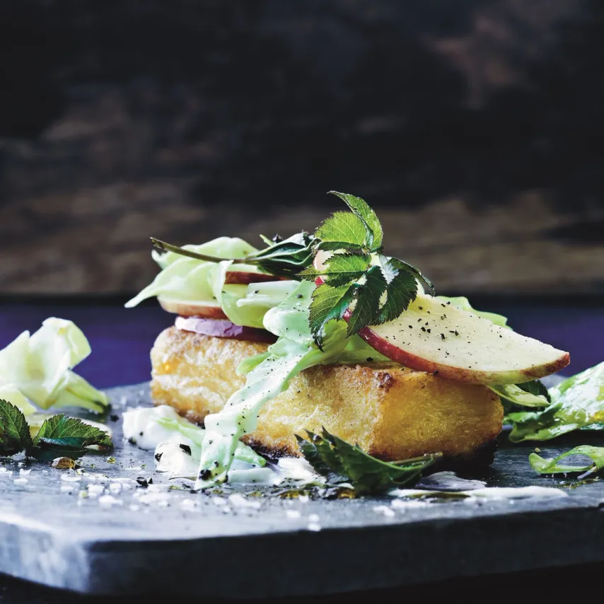 Stegt polenta med sprød salat