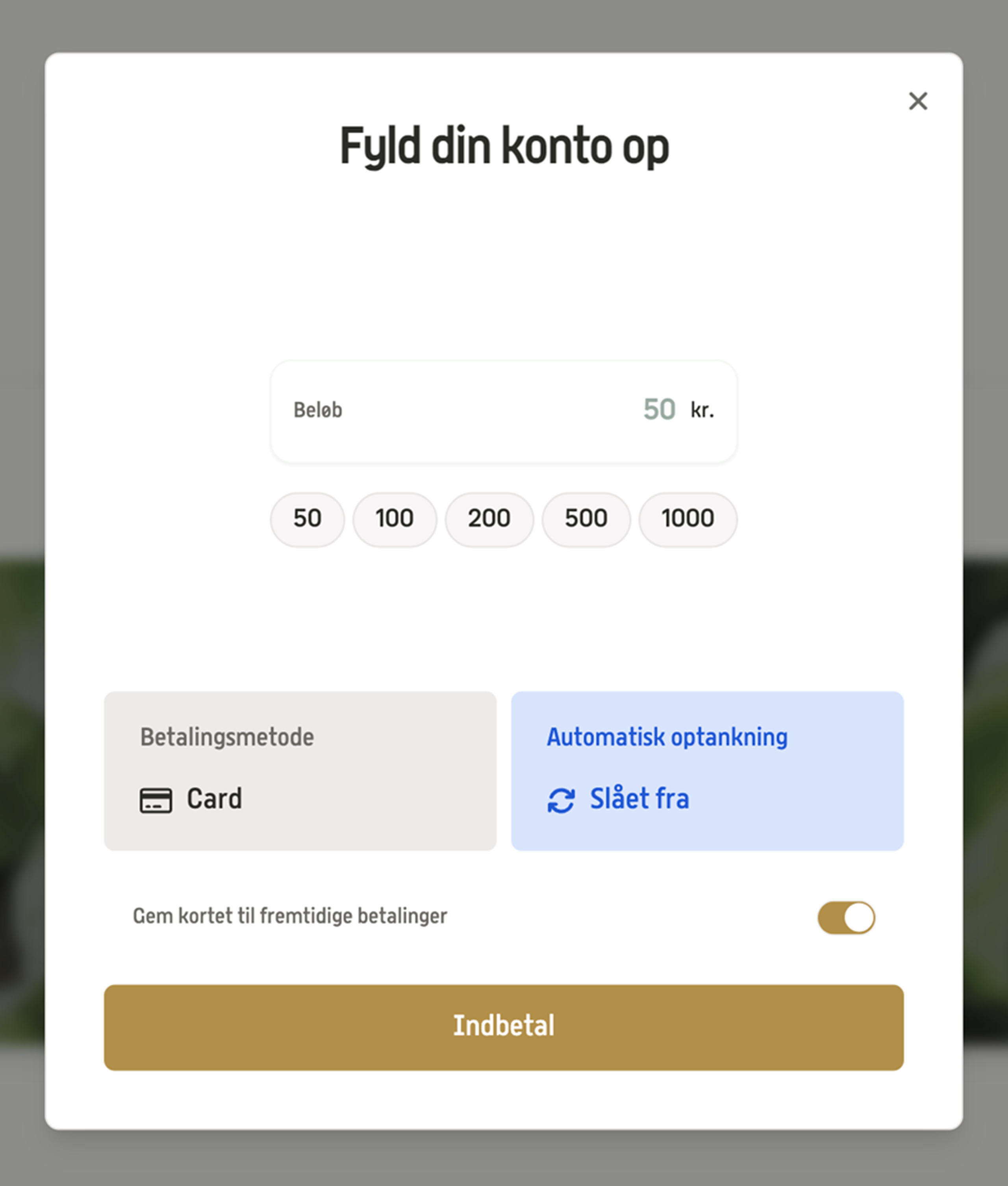 Sådan fylder du din konto op