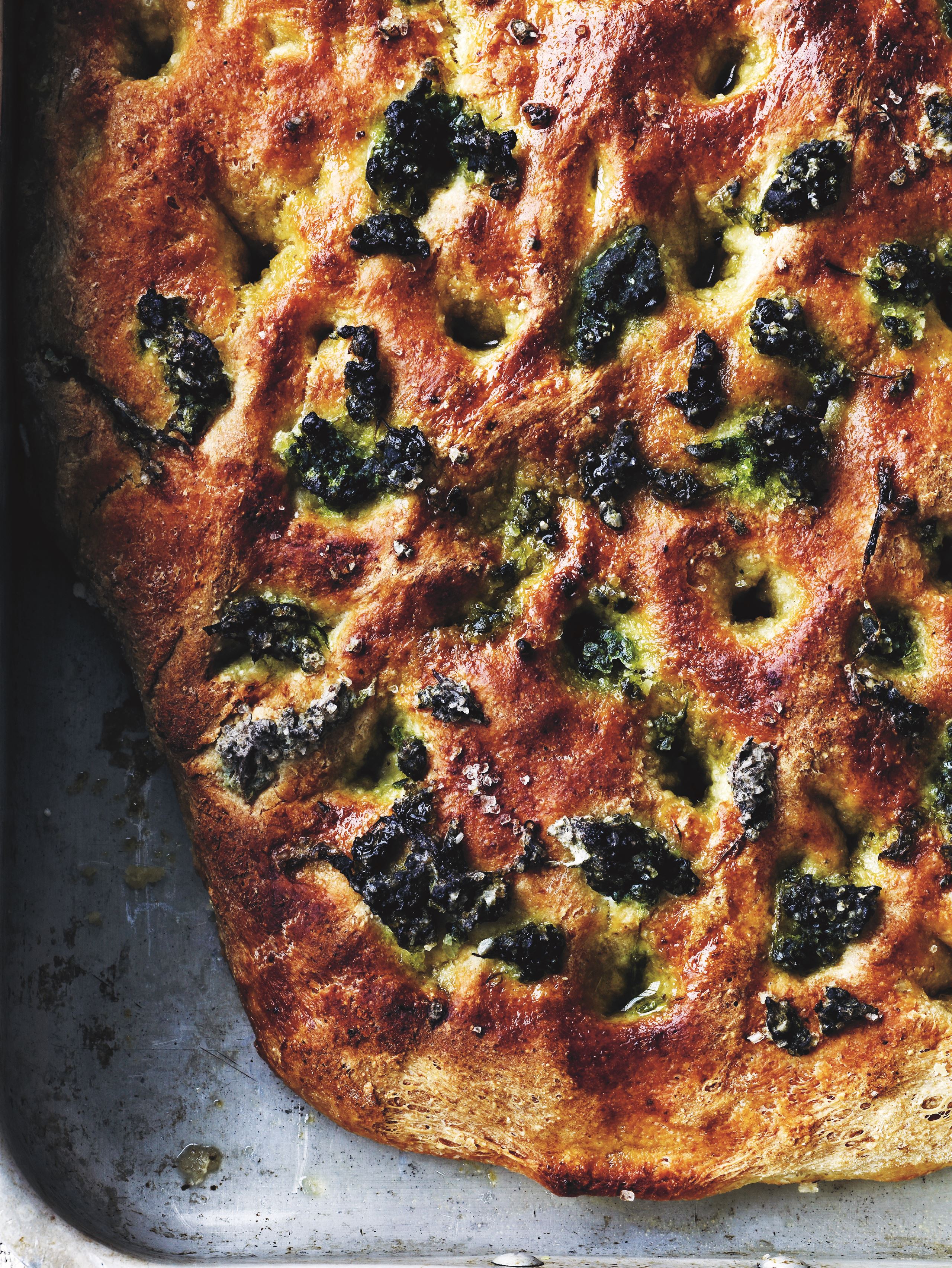 Foccacia med ramsløgssalt