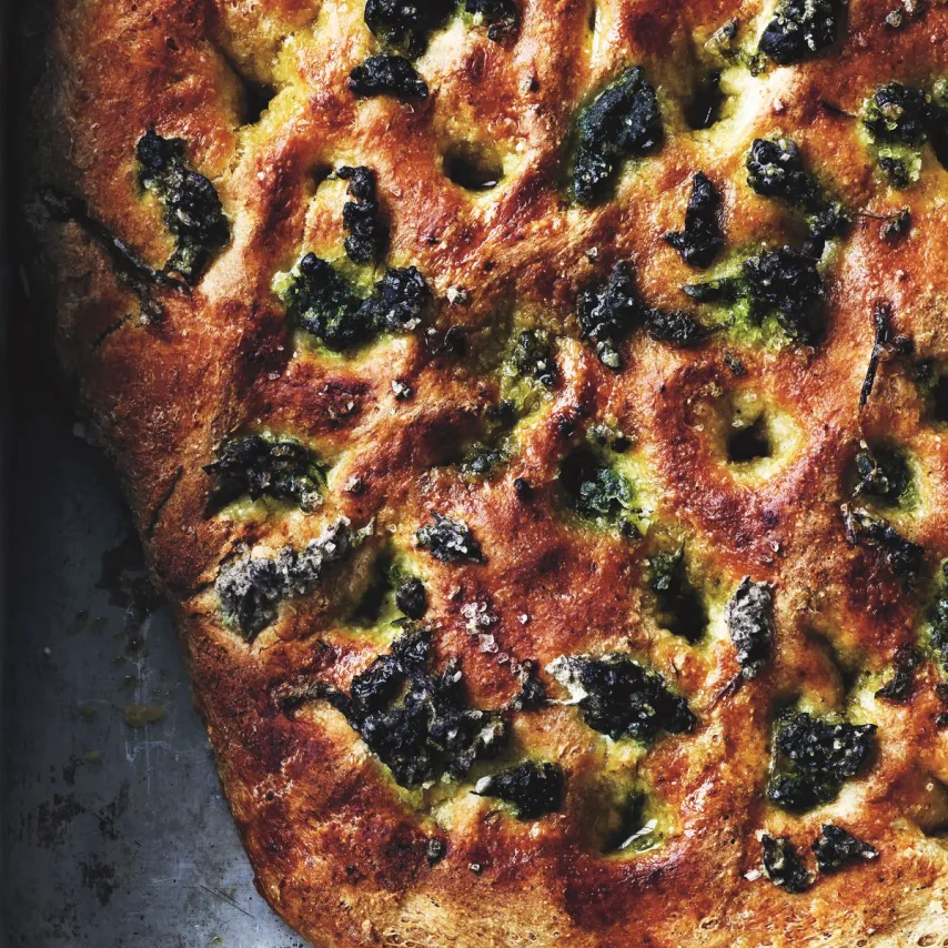 Foccacia med ramsløgssalt