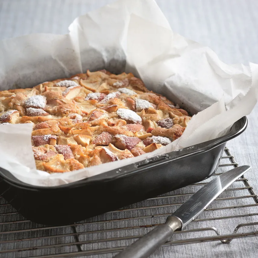 Havrekage med æbler