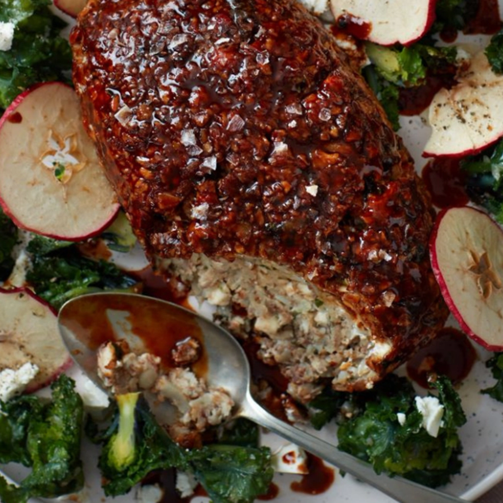 Farsbrød af hasselnødder og jordskokker med æblesky