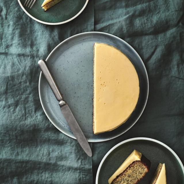 Citronmåne med birkes og støbt citroncreme