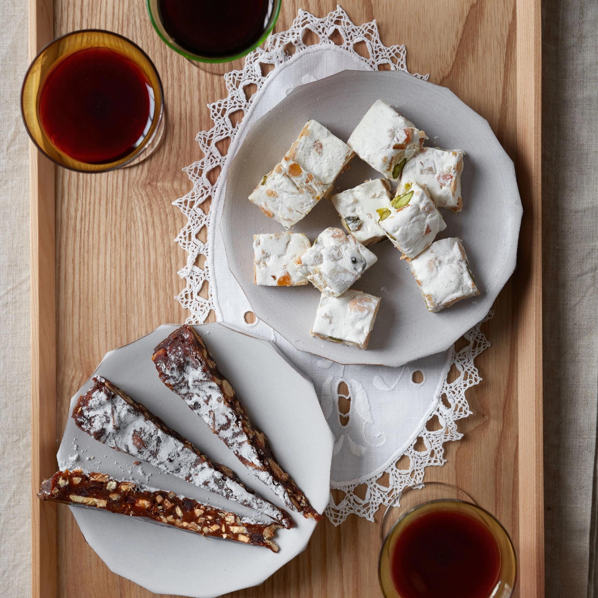 Fransk nougat med pistacie og kandiseret appelsin