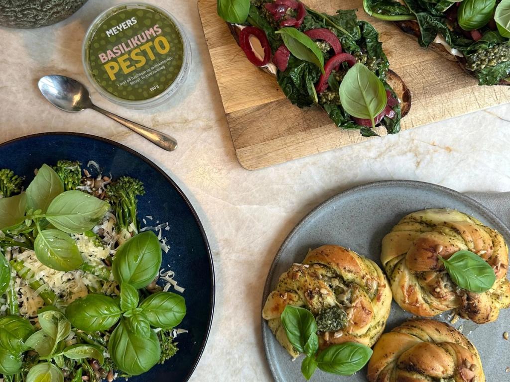Meyers basilikumspesto på 3 måder 