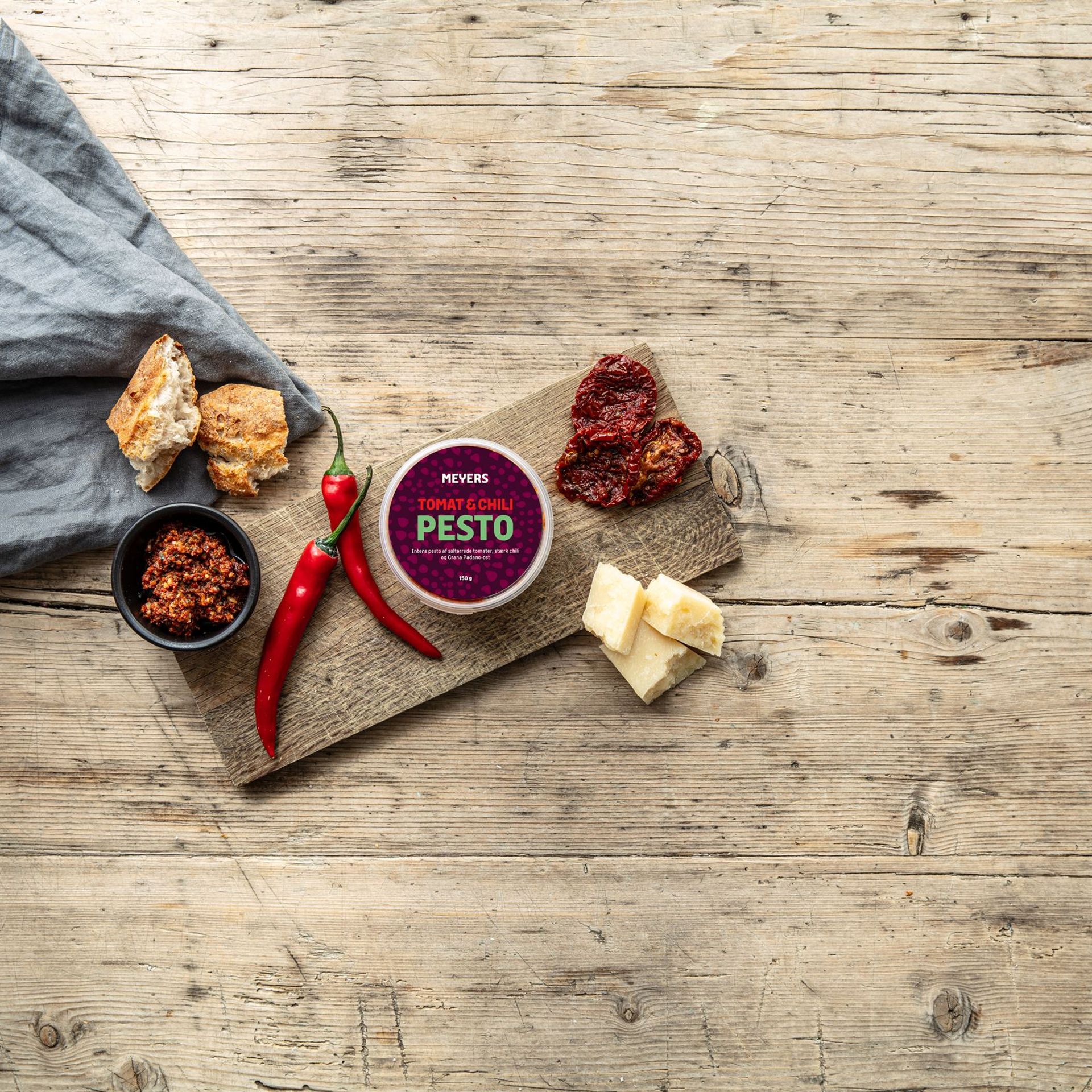 Tomat og chilipesto i 3 retter