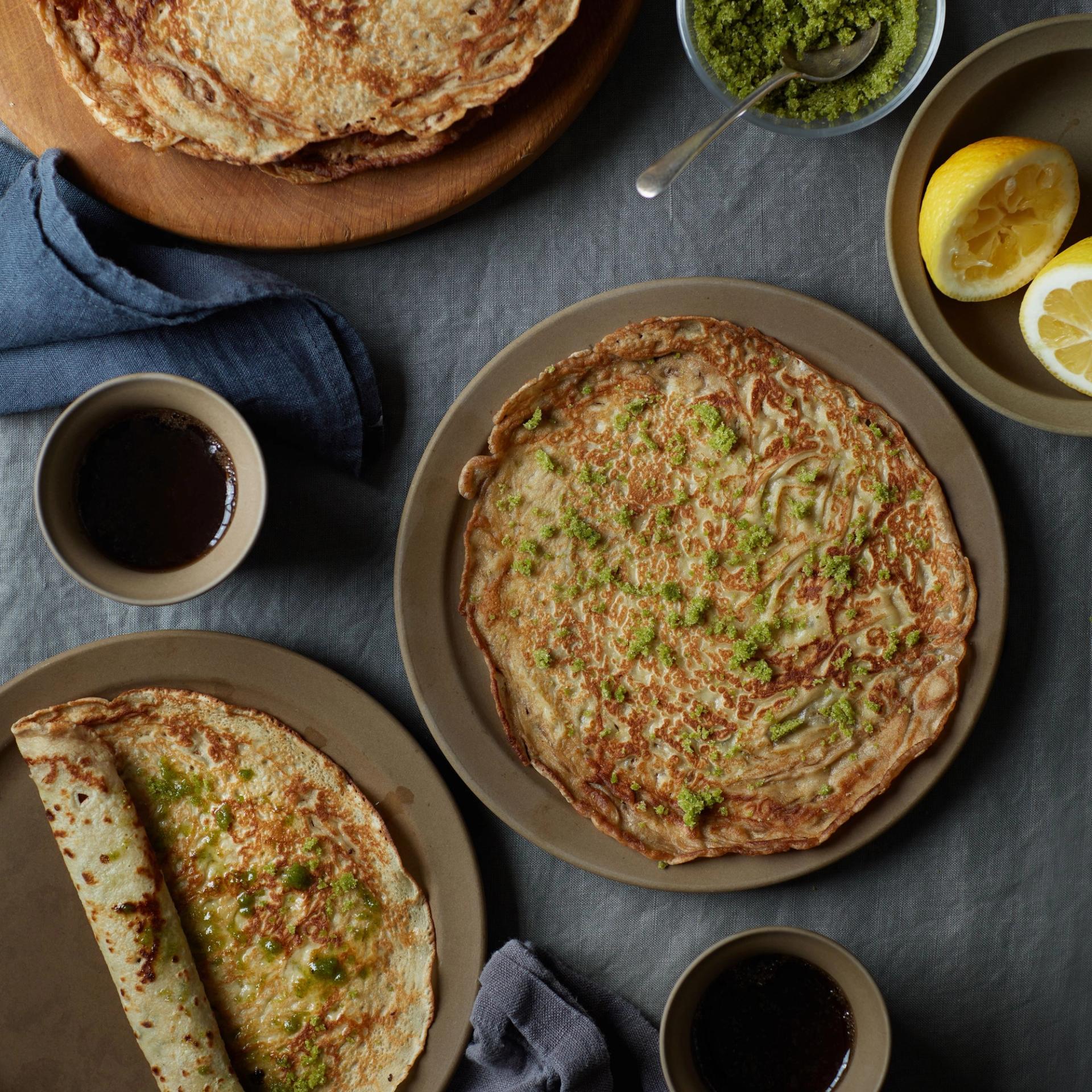 Pandekager med urtesukker og citron