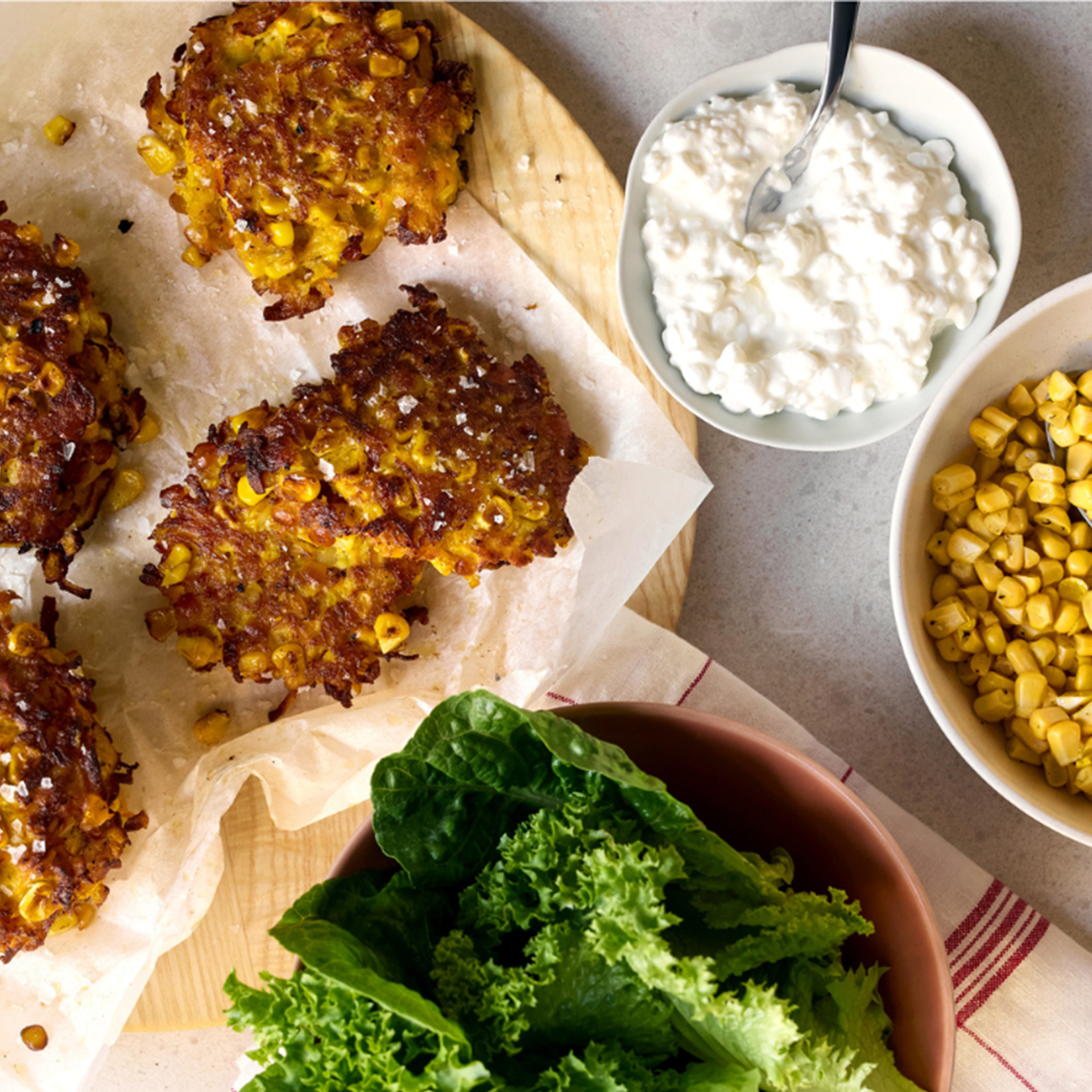 Majs-græskarrøsti med hytteost