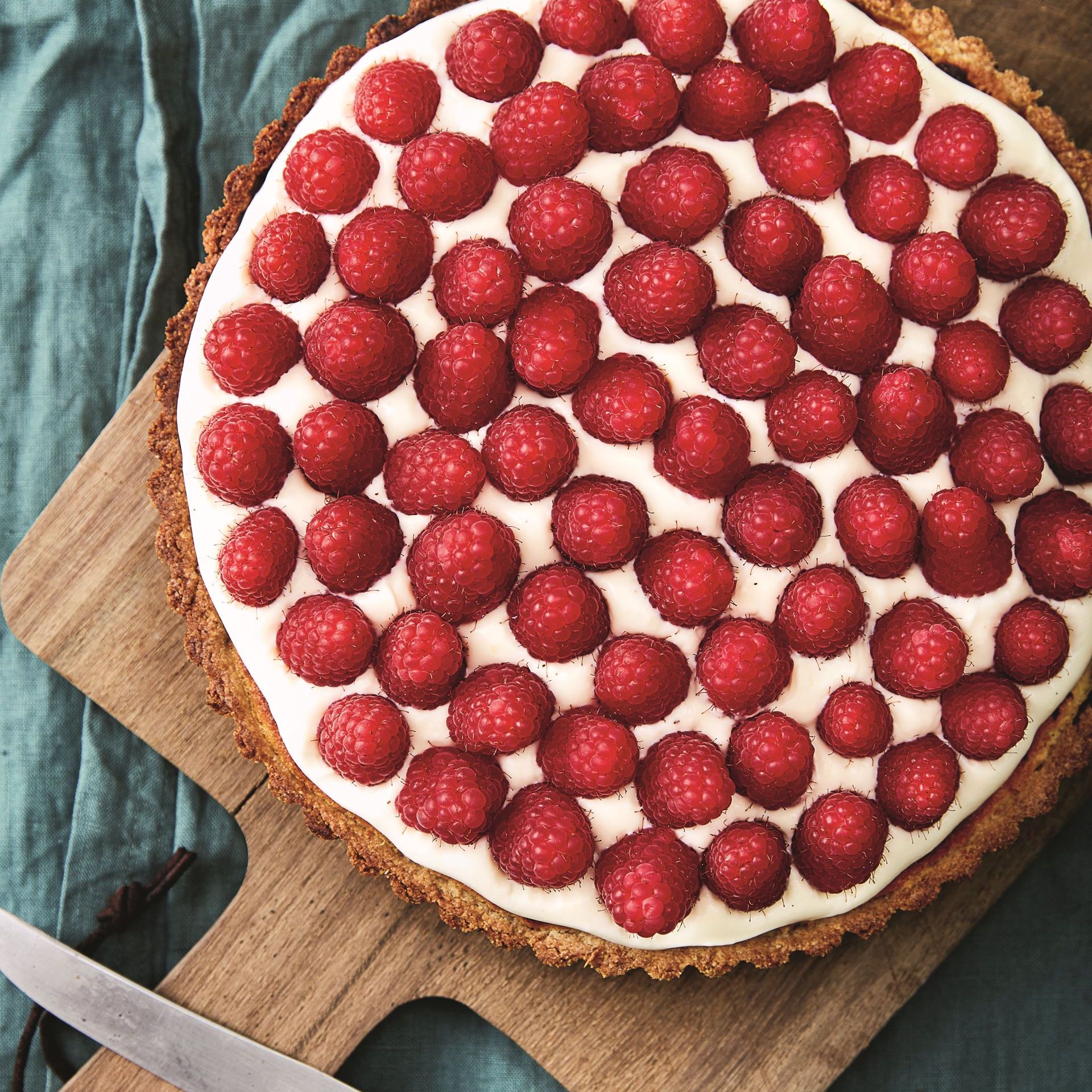 Glutenfri bærtærte med bagt mandelcreme