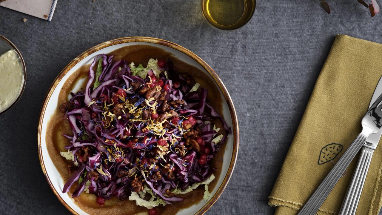 Frisk rødkål og savoykål salat