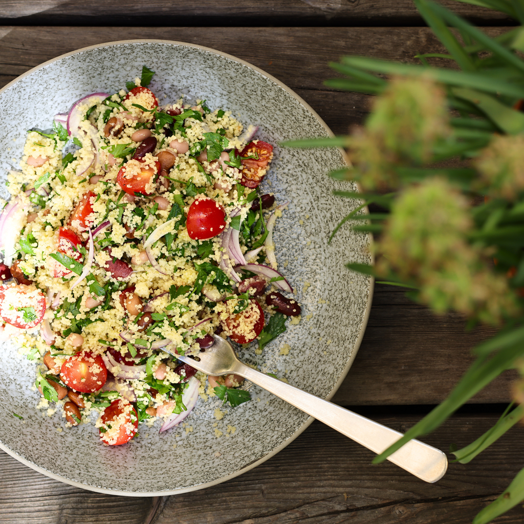 Couscous med bønner, persille og citron
